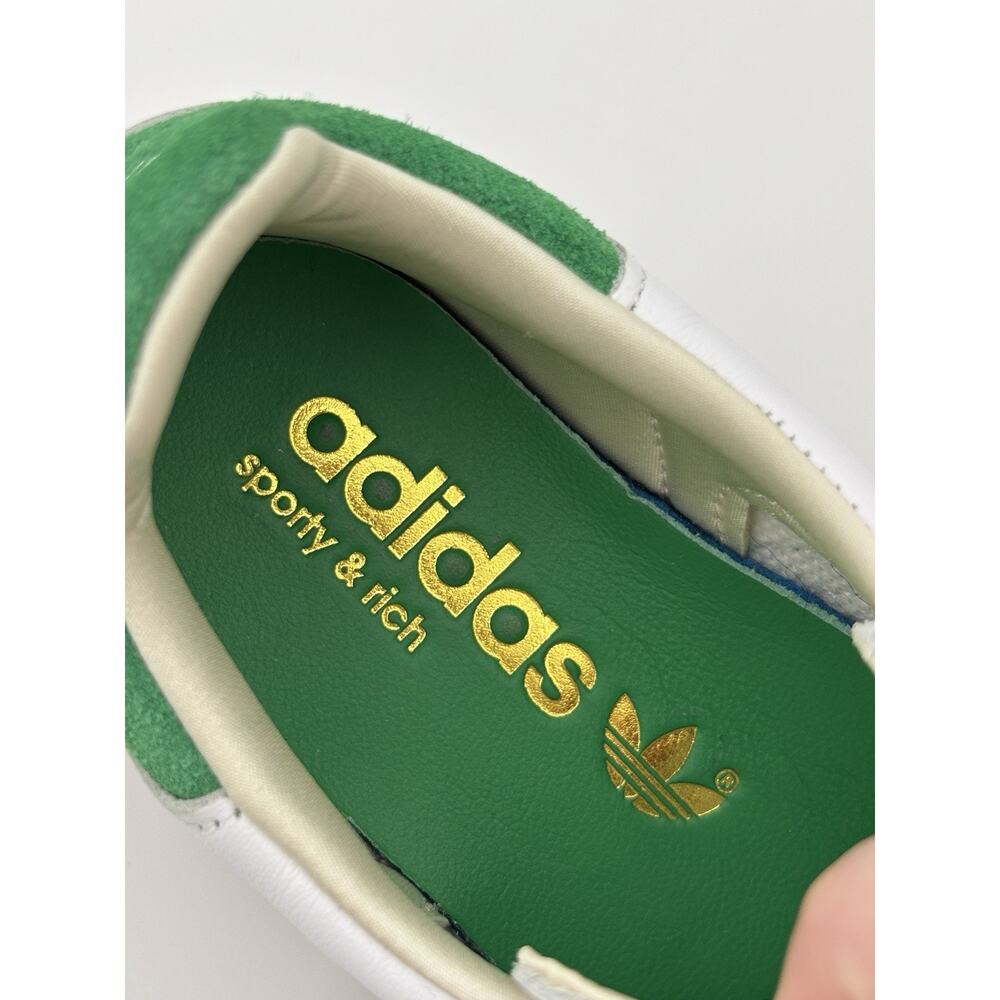 Adidas x Sporty & Rich Collab Sambas Sneakers White Green Leather Womens Size 8 - Picture 8 of 16